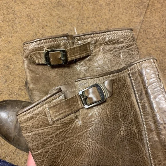 Frye Veronica Slouch Boot Riding Moto Leather Buckled Boots Sz 9 Retail $358.00 - Picture 7 of 7